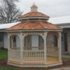 12' Octagon Wood, Square Rails, Wavy Fascia, Cedar Shake, Pagoda Roof,Painted