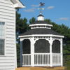 10' Vinyl Octagon, Colonial Rails, Turned Posts, Wavy Fascia, Pagoda Roof, Asphalt Shingles, Screen Package