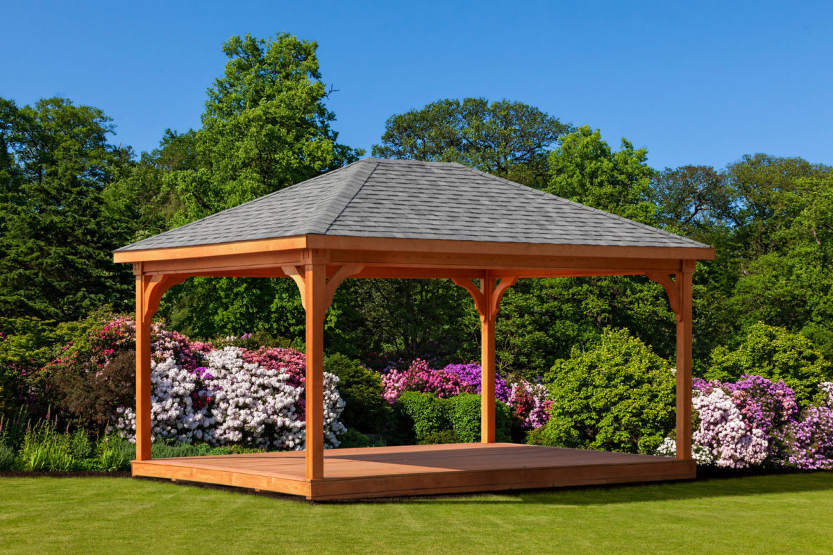 12x16 Cedar Pavilion with Cedar Stain