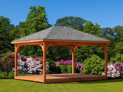 12x16 Cedar Pavilion with Cedar Stain