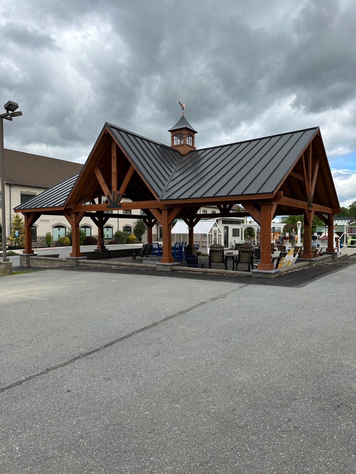 35x45 Cedar Pavilion with Centered Return Gable