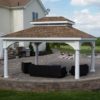 12' x 16' Vinyl Pagoda Roof Pavilion with round columns