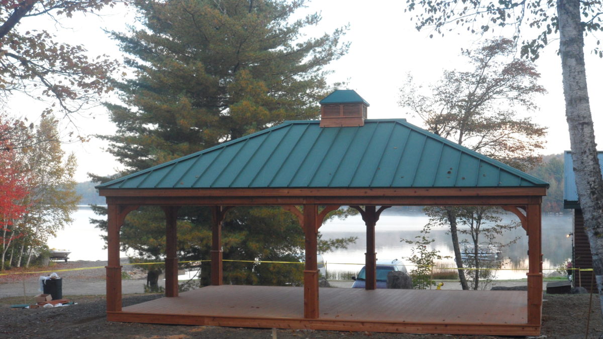 14' x 20' Cedar Pavilion (custom extra middle posts on 14' side)