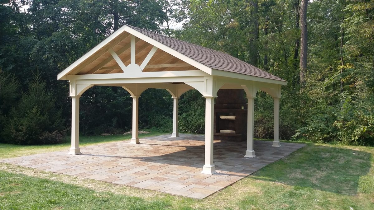 14x20 Vinyl Open Gable Pavilion