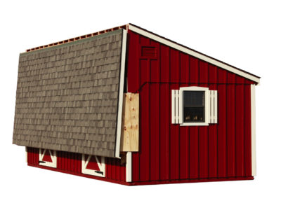 10' x 24' Horse Barn w/ 8ft Hinged Lean-To