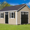 12' x 16' Gable Shed - LP Lap Siding, Shutters, Bronze Metal Roof