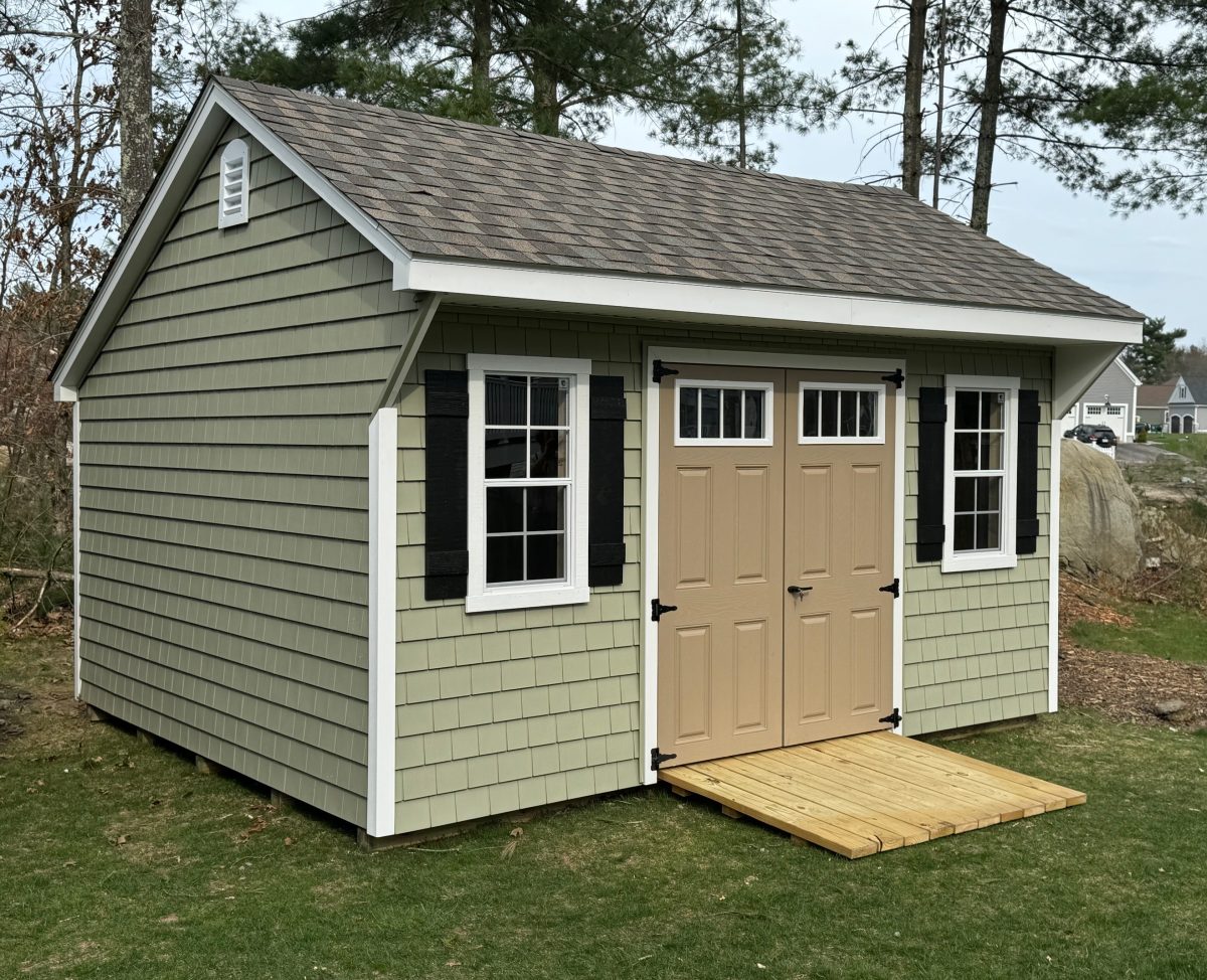 12x14 Saltbox Shed - Custom Cedar Impressions Siding